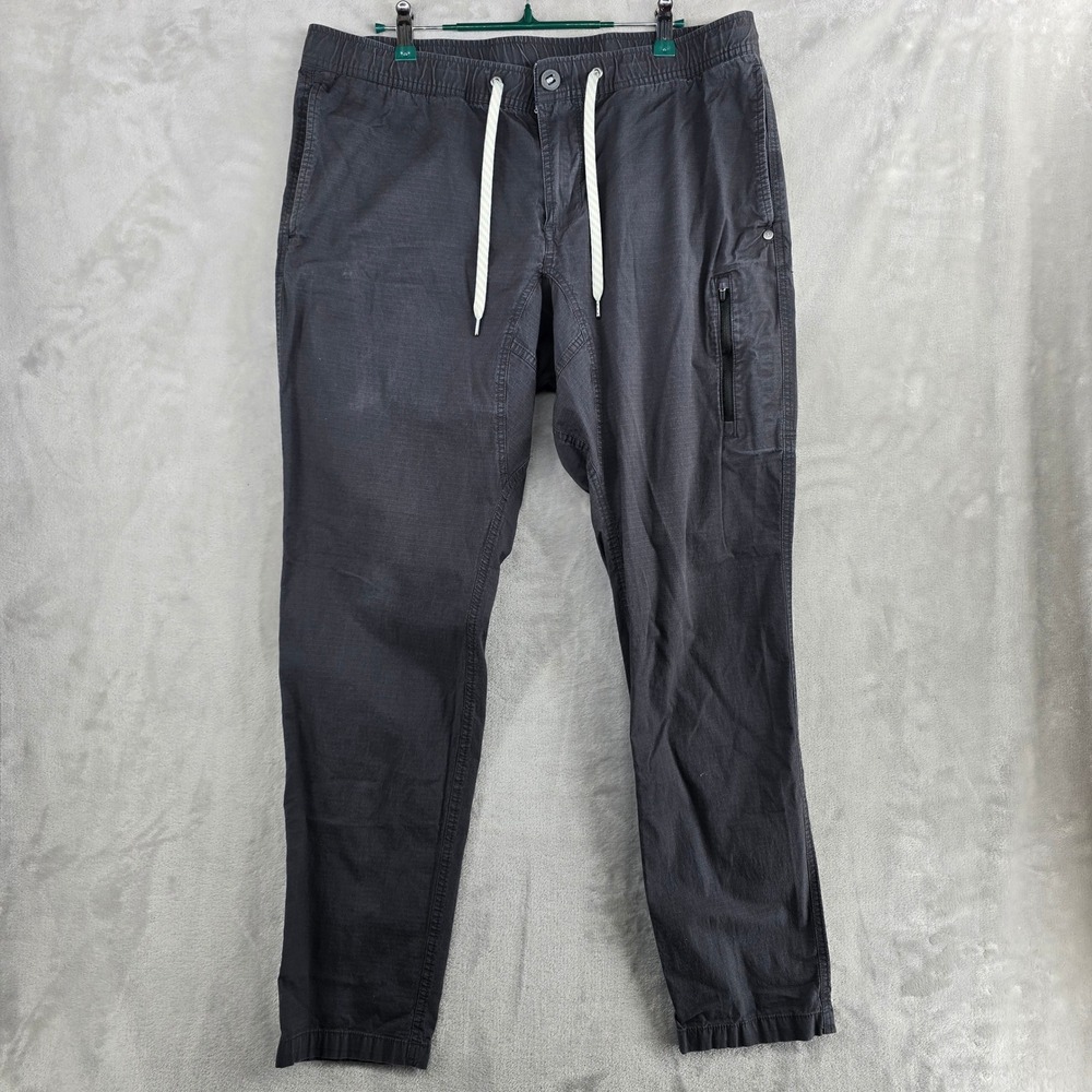 Vuori Mens XL Gray Ripstop Utility Jogger Pants Drawstring Elastic Waist